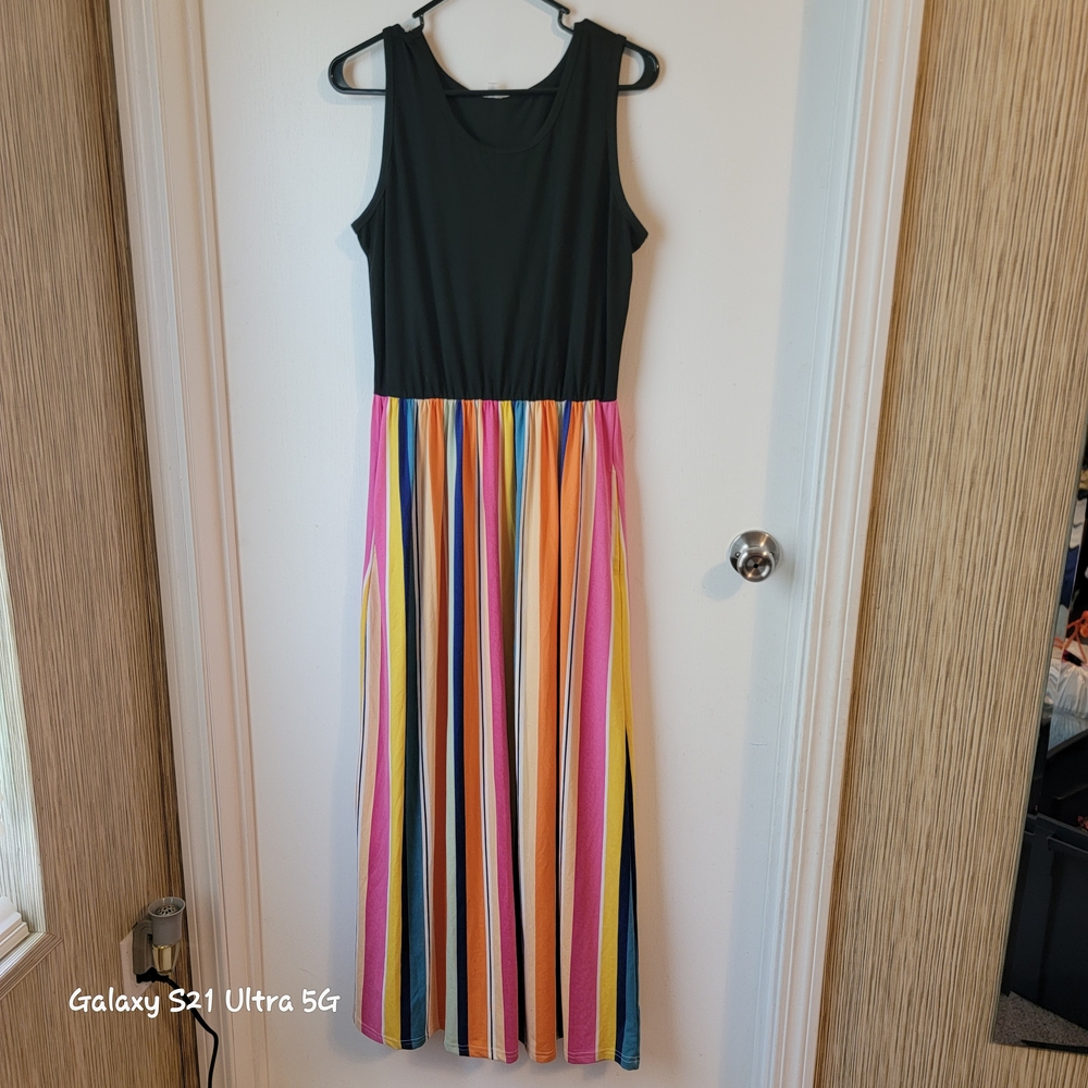 Colorful Striped Maxi Dress
